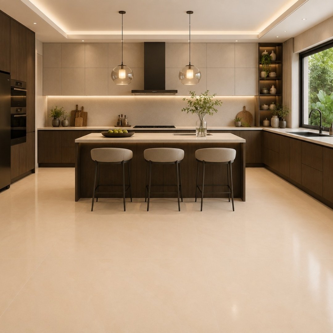 AL Manila Ivory Plain and texture Kitchen Tiles - My Home Studio
